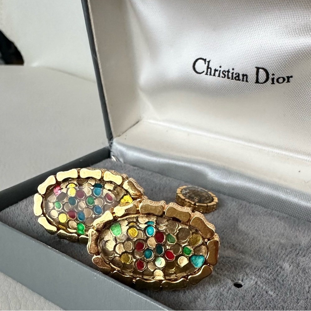 Christian Dior Gold plated Vintage Cufflinks & Tie pin Set